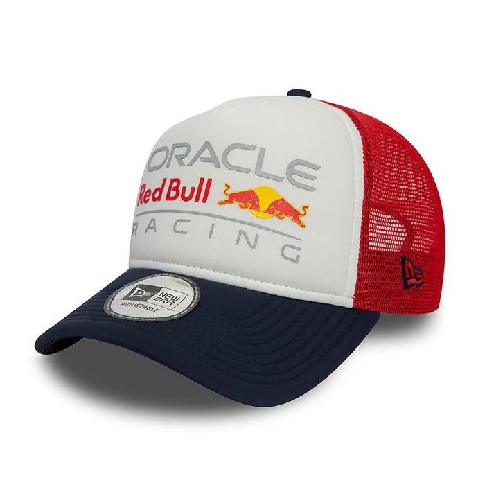 Red Bull Racing Colour Block Red E-Frame Trucker Cap. Topi Unisex
