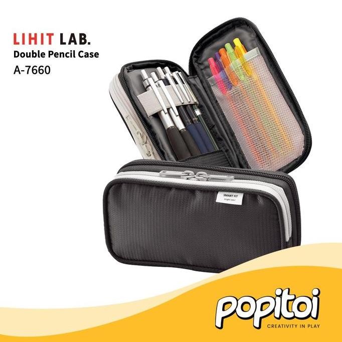 

BEBAS ONGKIR - Lihit Lab A-7660 Double Pencil Case Small Tempat Kotak Pensil Mini