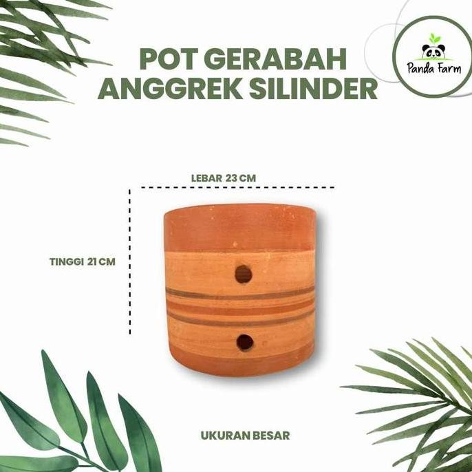 fresh Pot Anggrek Gerabah Tanah liat Silinder Polka murah