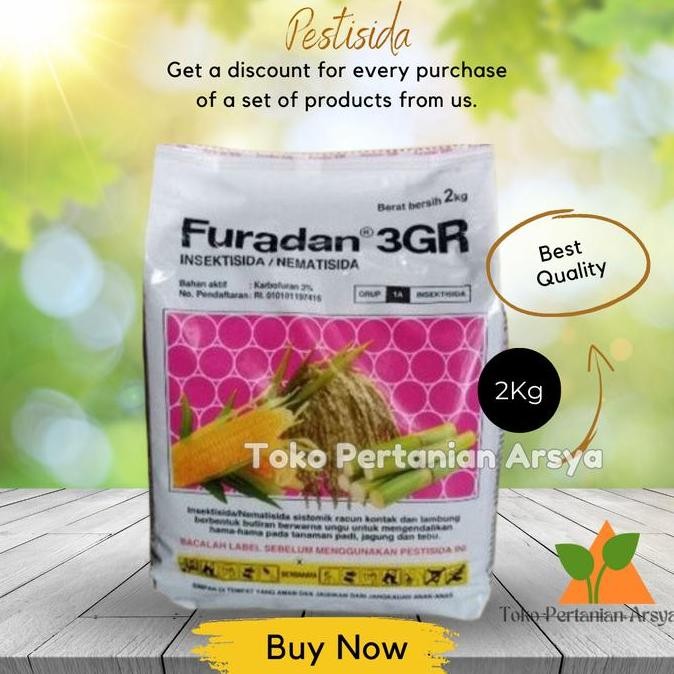 fresh Furadan 3GR 2Kg Akarisida / Nematisida / Insektisida Sistemik Pengendali Cacing Semut Tanaman 