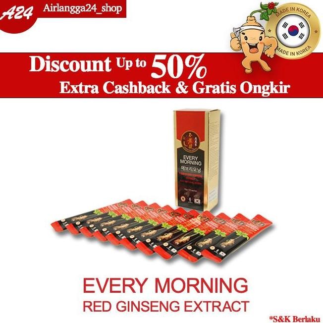 

BEBAS ONGKIR - PROMO EVERY MORNING "KOREA RED GINSENG EXTRACT" isi 10 SACHETS