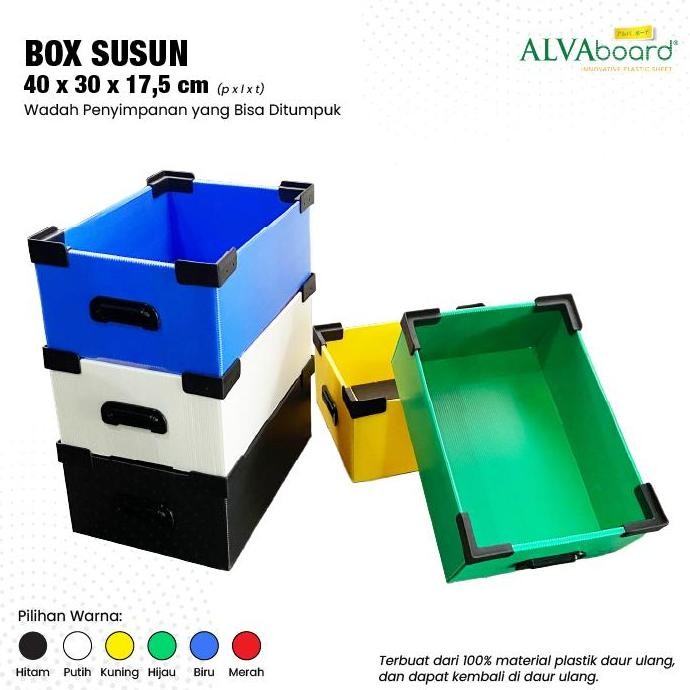 

Terlaris Box Susun Flatpack Alvaboard Kotak Penyimpanan Medium 40X30X17,5 Cm