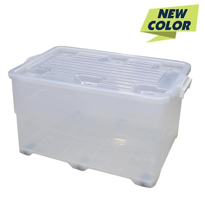 

Terlaris Kiramas Container Box Plastik 85 Liter Dengan Roda B85Kpr (By Gojek)