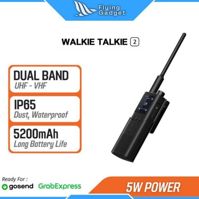 Murah Xiaomi Mijia Walkie Talkie 2 Dual Band Ip65 Waterproof Lcd Ht Intercom