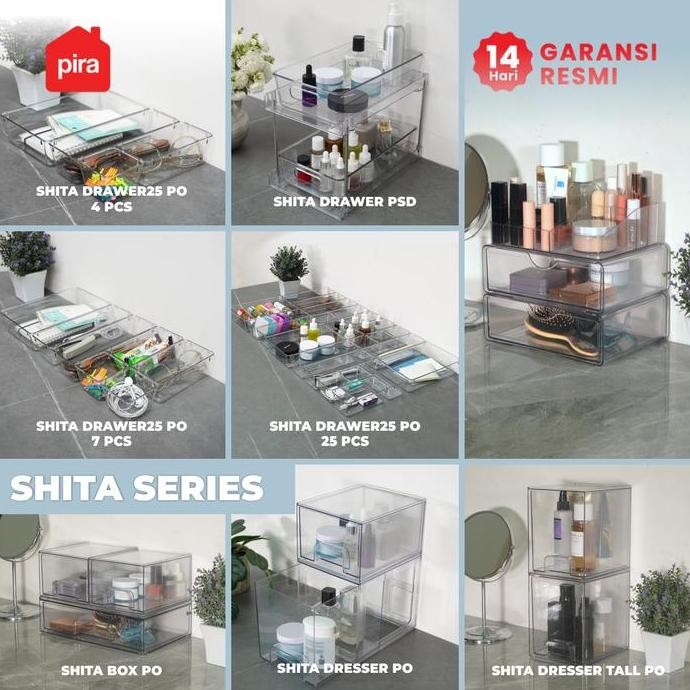 

Terlaris Pira Home - Shita Series Kotak Penyimpanan Bening / Tempat Penyimpanan Transparan / Box Organizer