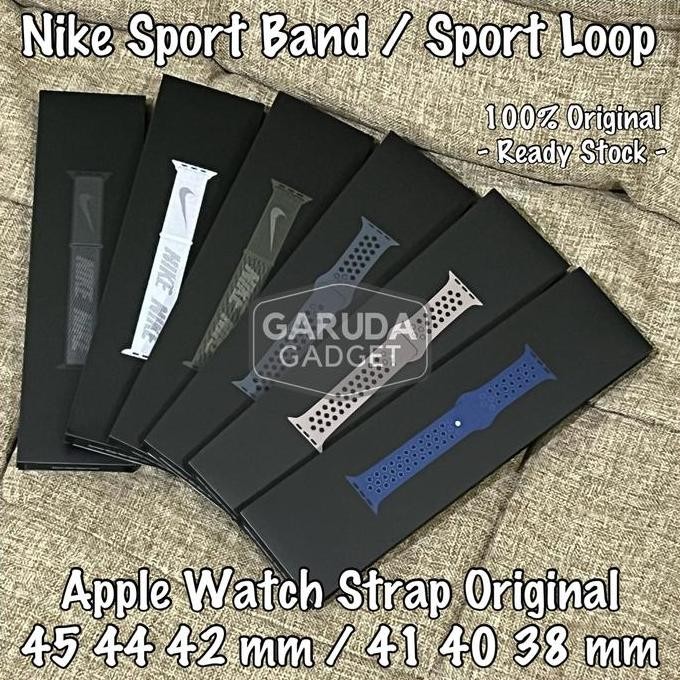 TERBARU - Original Nike Sport Band Strap Apple Watch 7 6 SE 5 45 41 mm Tali Jam