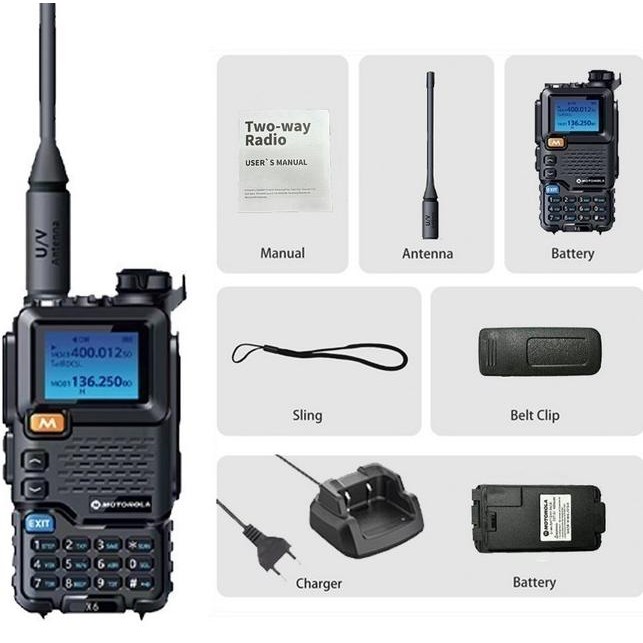 Grosir Paket 2 Unit Motorola X6 Walkie Talkie Jarak Jauh Up 10 Km Ht 10 Watt