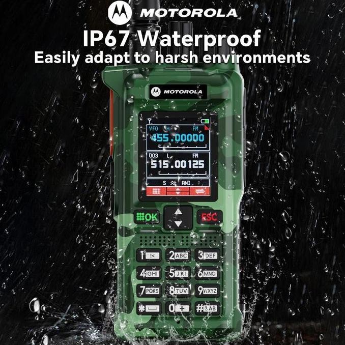 Murah Ht Walkie Talkie Motorola Gt12(20Watt) Handheld Two-Way Radios Kekuatan Tinggi Warna Kamuflase