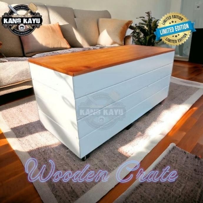 

Terlaris ######### Wooden Crate Kotak Kayu Tempat Duduk Sekaligus Tempat Penyimpanan Serbaguna 70-90X30X30Cm