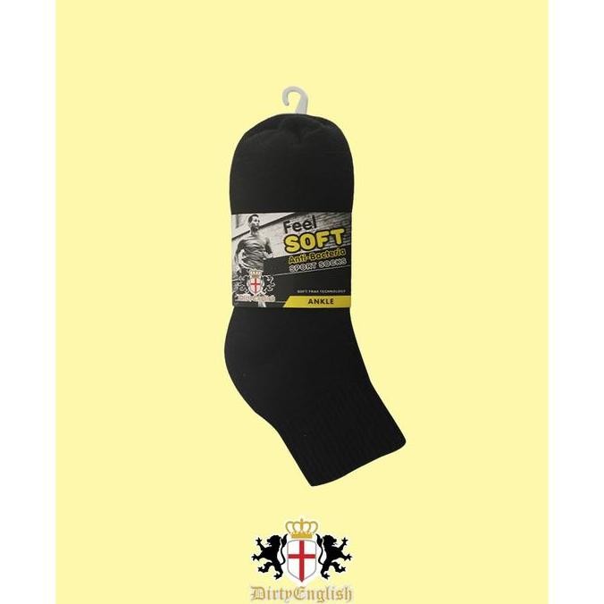 TERLARIS DIRTY ENGLISH Men Sport Ankle Sock Anti Bacteria 3 Pairs Pack - Kaos Kaki Olahraga Ankle 3 