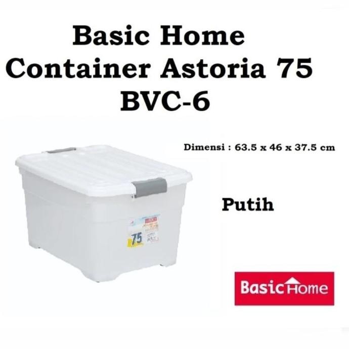 

Terlaris Basic Home : Astoria 75 Box Container Kotak Penyimpanan Serbaguna 75 Dengan Roda Bvc-6 Putih