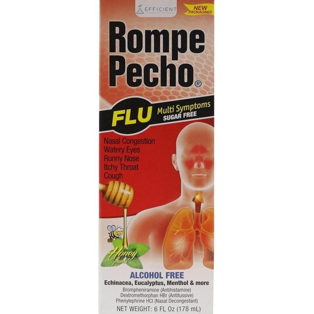 

Rompe Pecho Sf-Flu Sugar-Free Flu Cold Syrup Alcohol Free Echinacea