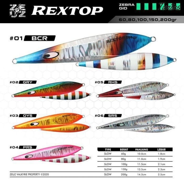 Promo Zeuz Valkyrie Rextop 80 Gram Umpan Pancing Metal Jig
