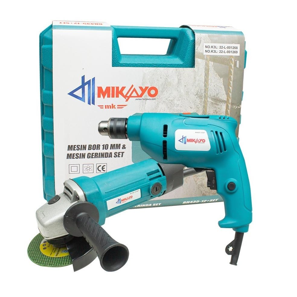 Carlosmomok12 Mesin Gerinda Tangan Dan Mesin Bor Listrik-10Mm -Power Tools-Paket Bor Dan Gerinda-Mes