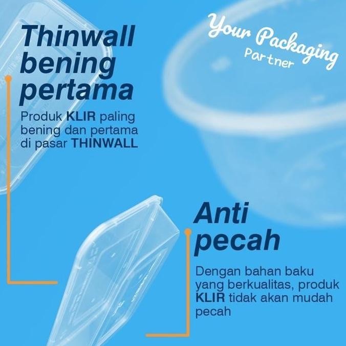 (Expert) Kotak makan anti pecah tepak plastik tahan safe microwave thinwall klir lunch box 500ml rec