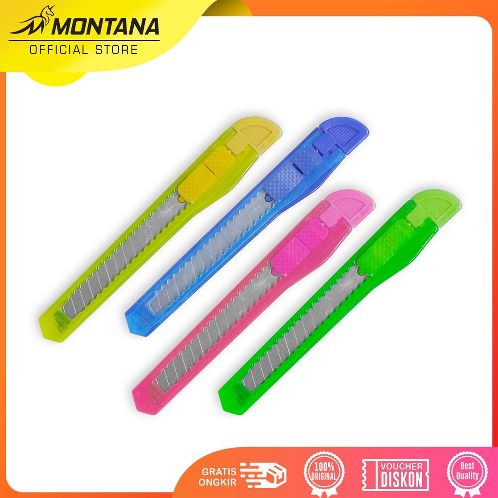 

MONTANA CUTTER PISAU PEMOTONG 13 X 1.5 CM 12 PCS BLADE KNIFE SERBAGUNA CT-300/LUSIN