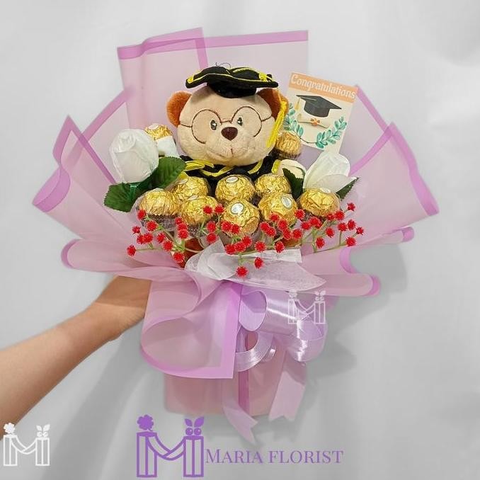 

Buket Wisuda Coklat Ferrero - Buket Bunga Boneka Wisuda Coklat New