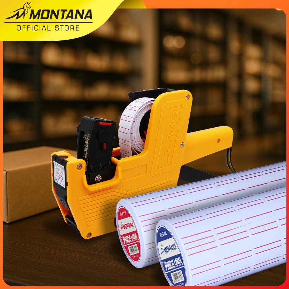 

MONTANA KERTAS LABEL MLB-1W HAND LABEL STIKER HARGA 1SET ISI 10 ROLL COPY
