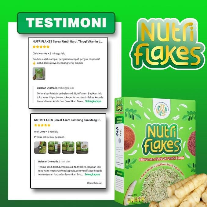 

(Expert) NUTRIFLAKES Sereal Umbi Garut Solusi Asam Lambung 3 Box