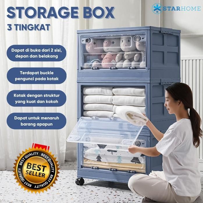 

Terlaris Kotak Lipat Portable Set Storage Box Organizer Kotak Penyimpanan Baju Pakaian Selimut Mainan Buku Majalah Keranjang Tas Lipat Dorb-3