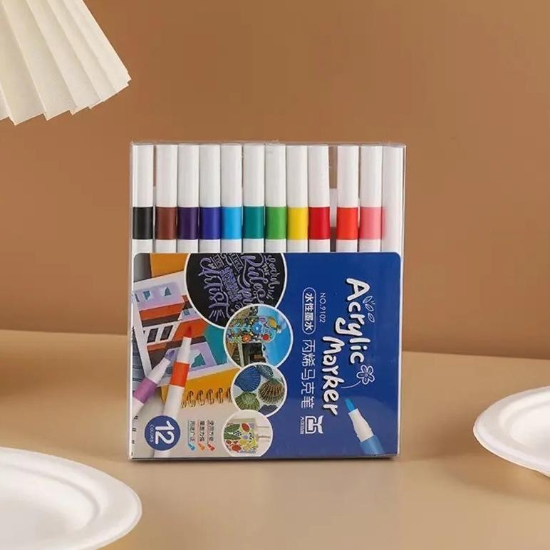 

Pen Akrilik Marker Tahan Air Warna Cepat Kering / Spidol Acrylic Painter / Menggambar Kreativitas