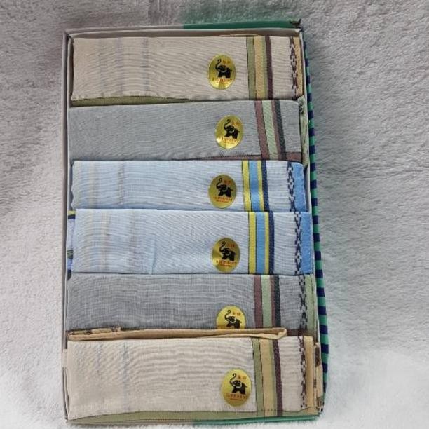 sfI 1 dus Saputangan pria warna tua , muda merk Elephant ( isi 6) AST