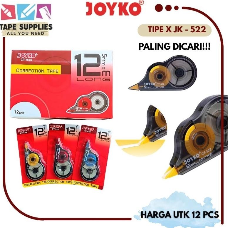 

(12 pcs) Correction Tape / Pita Koreksi JOYKO CT-522