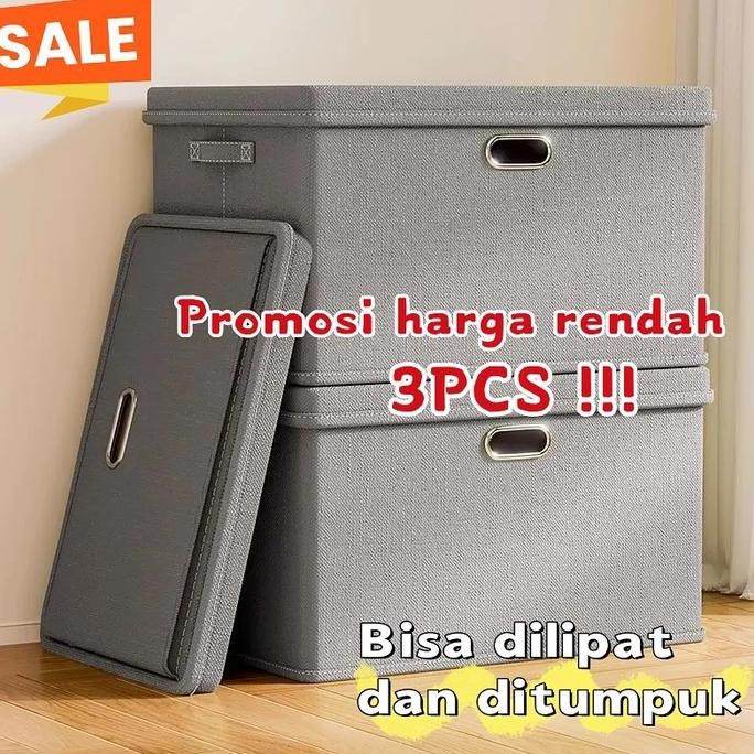 

Terlaris Kotak Penyimpanan Serbaguna Dengan Tutup Storage Box Dapat Dilipat Box Baju/Buku/Mainan