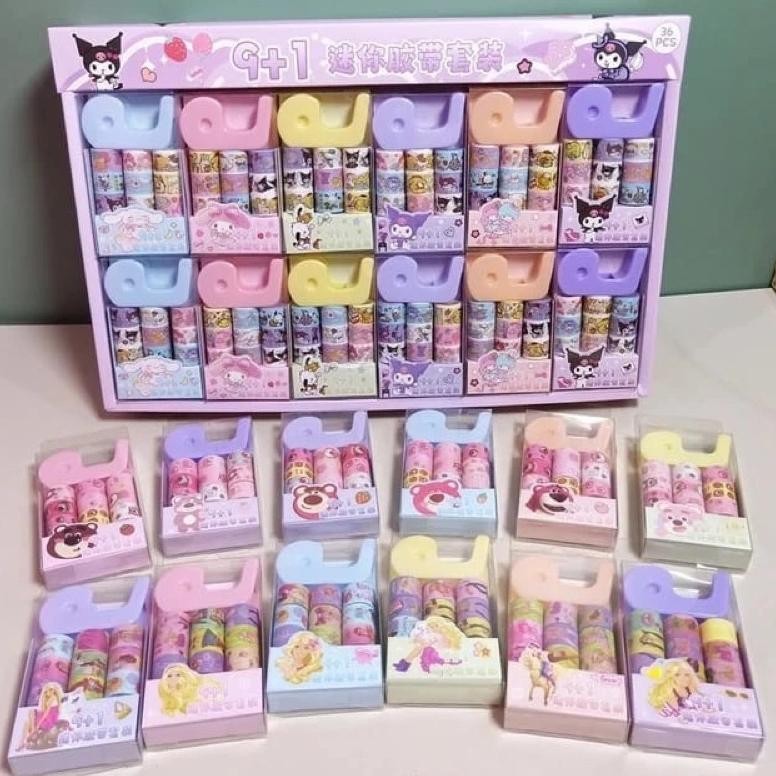 

Mainan Washi Tape Karakter Sanrio Dapat Dispenser Isolasi dan 9 Tape ATK Stationary Anak AST