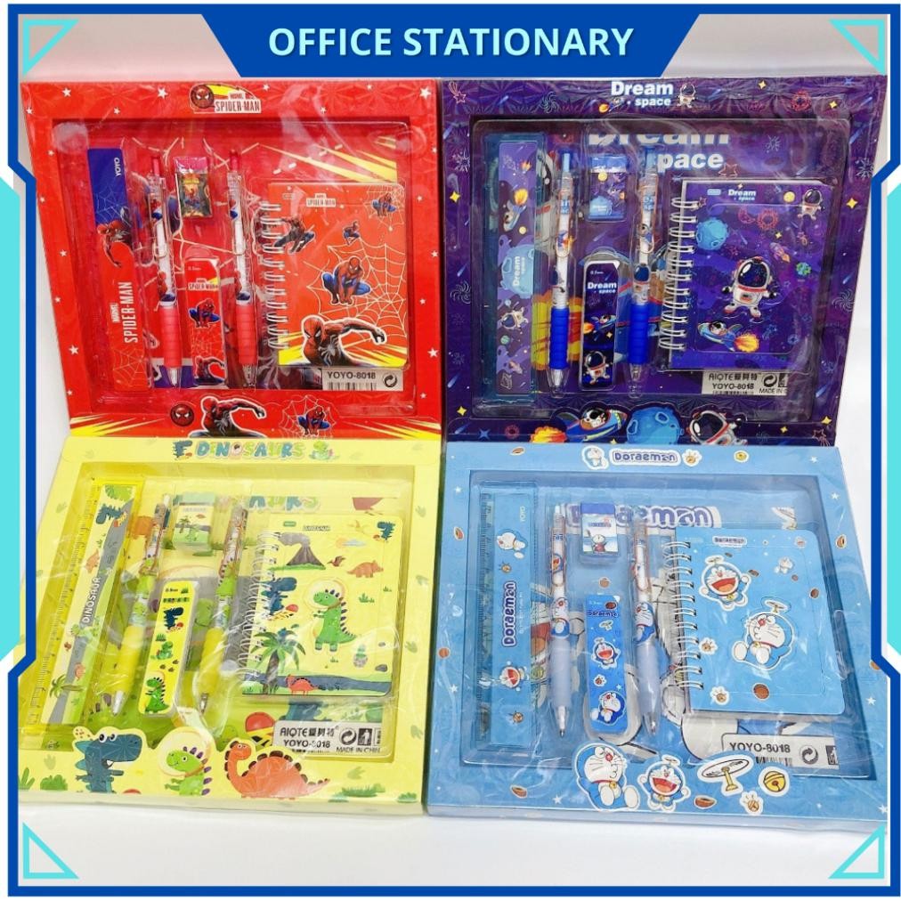 

OFS STATIONERY Alat Tulis SET Perlengkapan Sekolah Anak Motif Kartun Spiderman Cars Unicorn Littlepony Frozen
