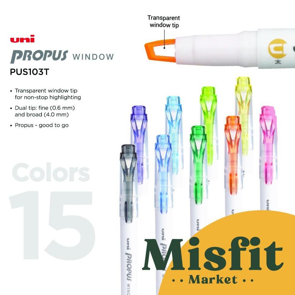 

Uni Propus Window Dual Highlighter Colors