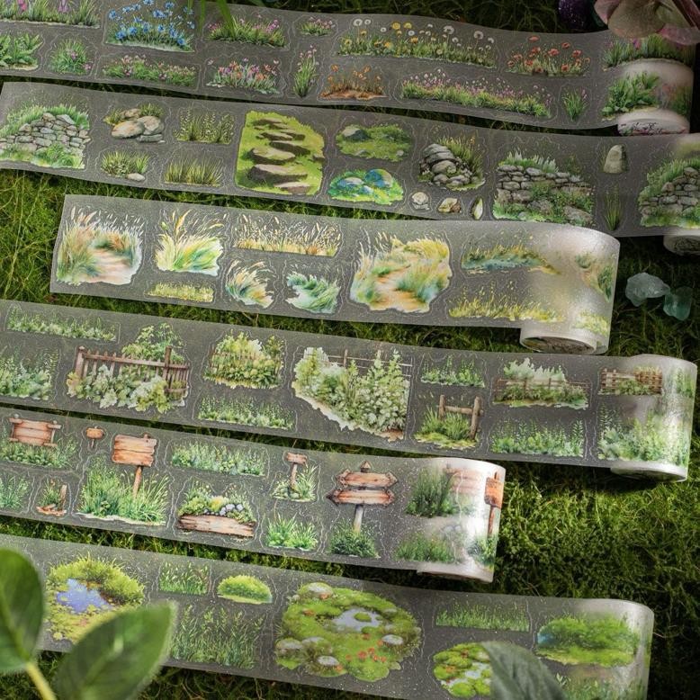 

(1FH) washi tape selotip kiss cut deco hutan pohon bunga binatang animal tree forest flower AST