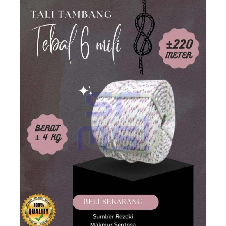 

TALI TAMBANG PLASTIK 6 MILI 1 ROLL 220 METER / TALI TAMBANG 6 MILI 1 ROLL / TAMBANG 6 MILI 1 ROLL AST
