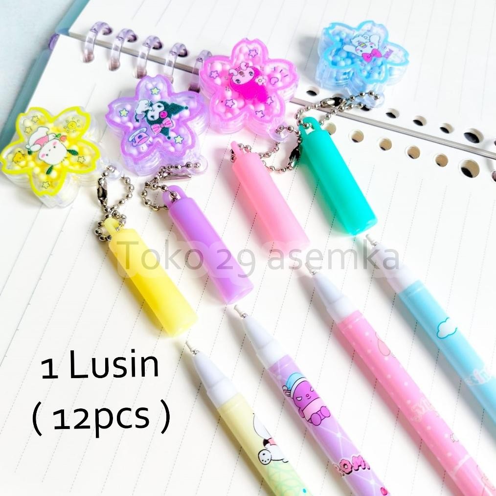 

12 PCS PULPEN SELUSIN PULPEN GANTUNGAN BINTANG BOLA SANRIO PG-1308 PEN PENA BOLPEN BOLPOIN LUCU ANAK ALAT TULIS KANTOR SEKOLAH MURAH