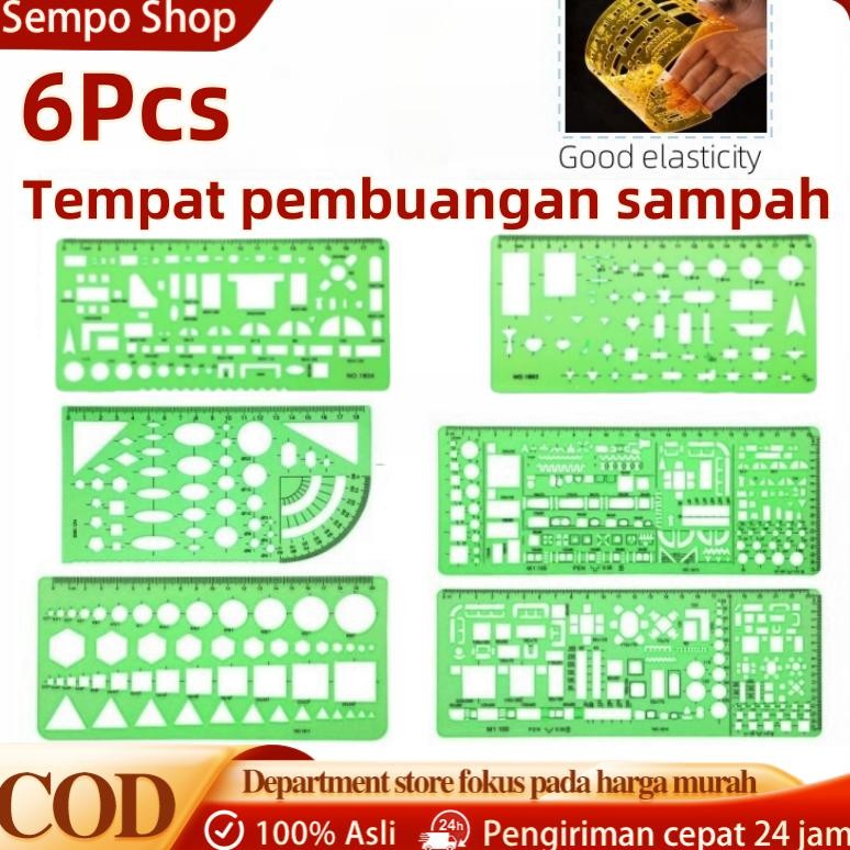 

6Pcs Penggaris bentuk desain interior alat desain desain Grafis perancang Alat tulis alat gambar templat perlengkapan sekolah AST