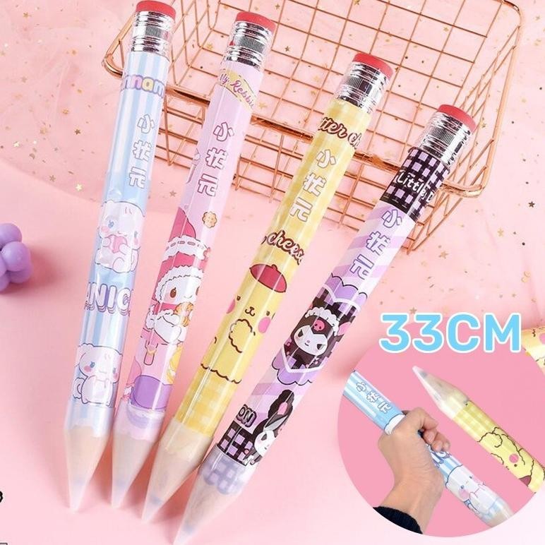 

33CM Pensil Jumbo Sanrio Pensil Besar Cinnamorol Melody Kuromi Pompurin
