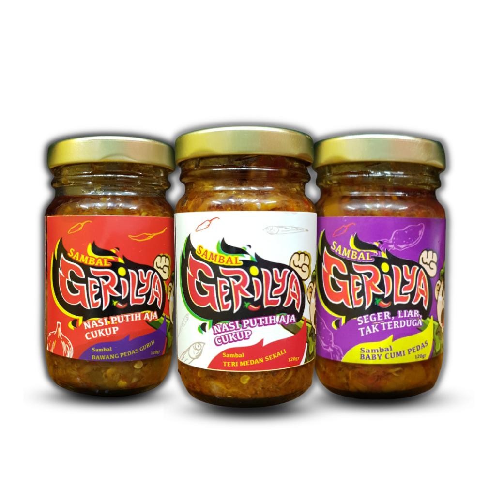 

GERILYA - Paket "TerCuBa" (Sambal Teri Medan Sekali, Sambal Cumi Nagih, Sambal Bawang Gurih)