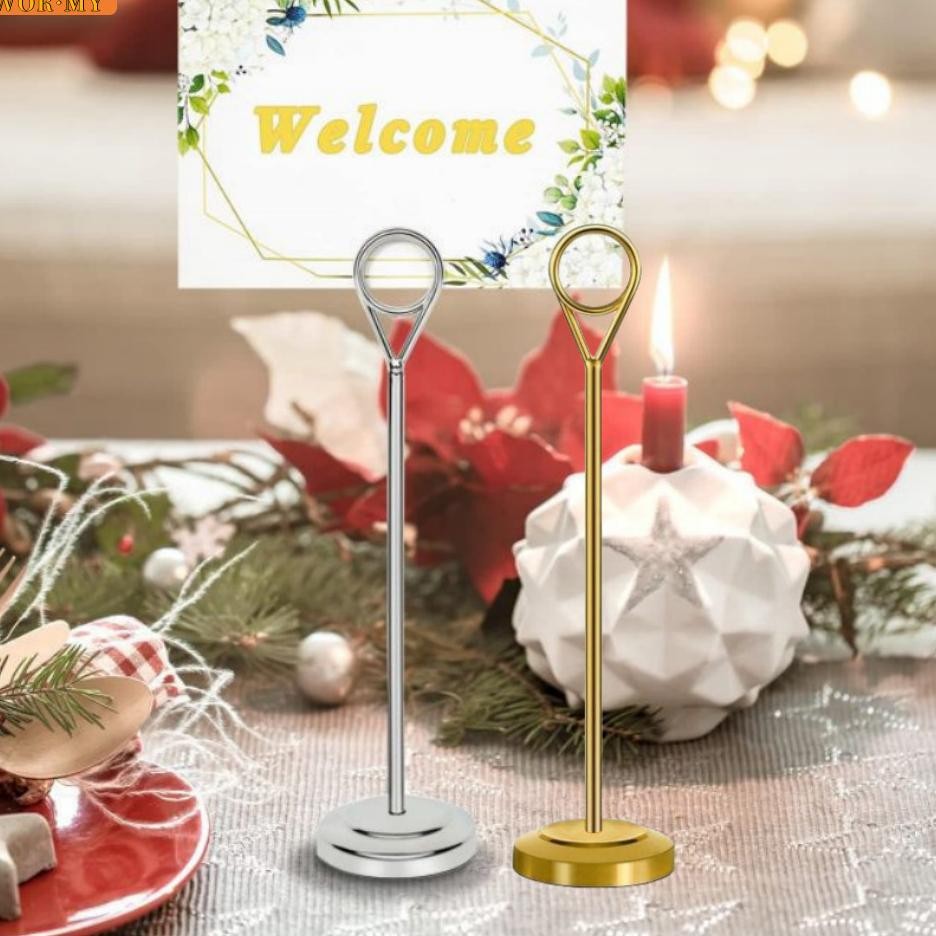 

WORMYStainless Tiang Nomor Meja/Menu Stand/Table Number Holder Stand/Tatakan Holder /Foto Price Tag 25cm AST