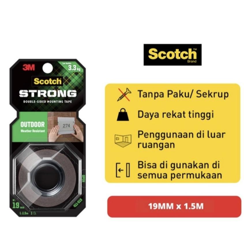 

3M Scotch 411-S19 Scotch Strong Double Tape Outdoor AST