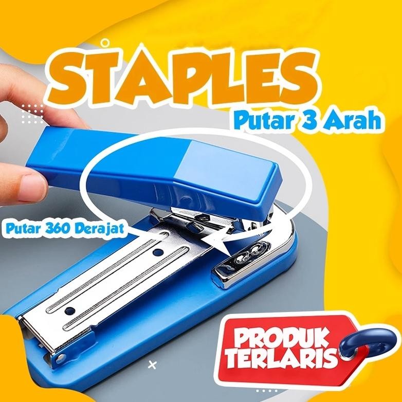 

Triple Stapler stepler rotatable/ Staples meja putar 3 arah besar/ Staples kantor AST