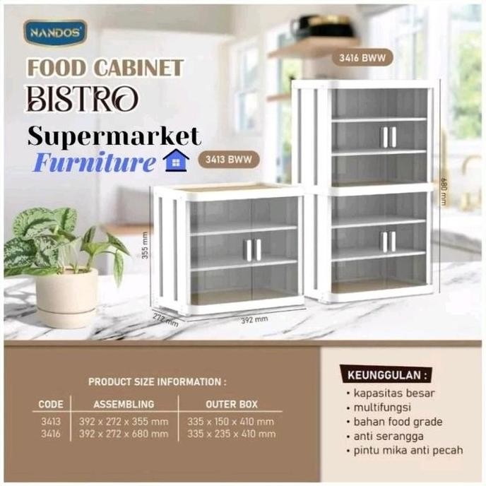 

Terlaris Naiba - Food Cabinet Bistro (Nandos) Rak Plastik Serbaguna Tempat Penyimpanan Multifungsi
