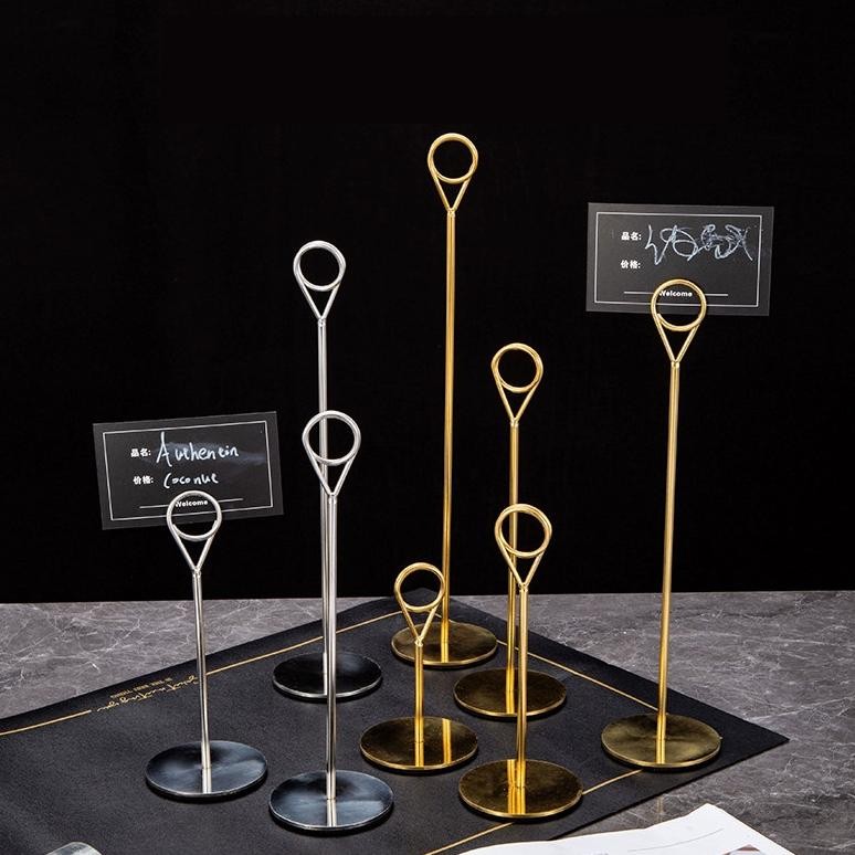 

Stainless Tiang Nomor Meja/Table Number Stand Tatakan Holder /Foto Price Tag AST