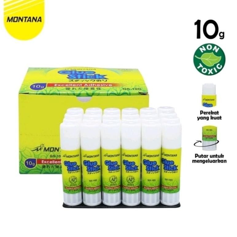 

[ 24 pcs ] GROSIRR 1 BOX LEM STIK MONTANA 10gr 25gr / GLUE STICK murah AST