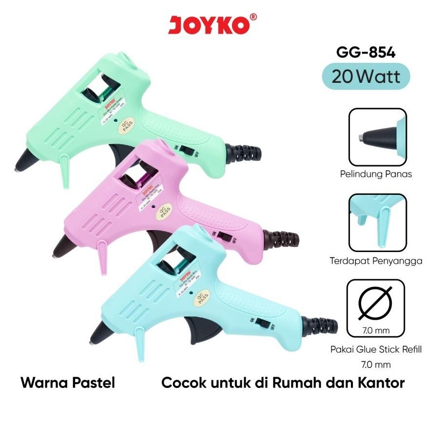 

JOYKO GLUE GUN GG854 COLOR PASTEL - LEM TEMBAK SERBA GUNA Melt Glue GG-854 AST