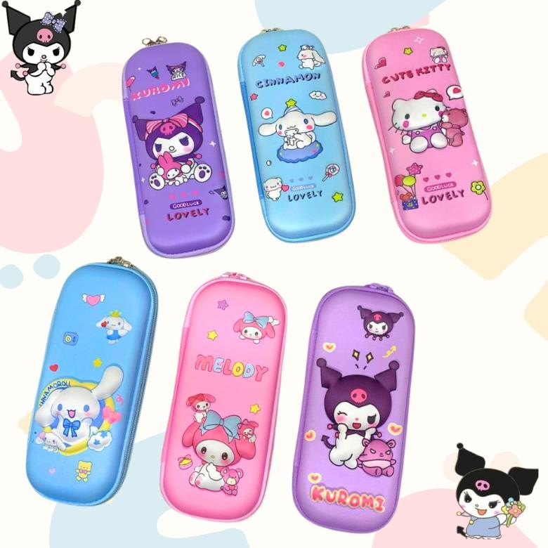 

Tempat Pensil Anak Motif 3D Kotak Pensil Anak Kartun Kuromi Cinnamoroll Bahan EVA AST