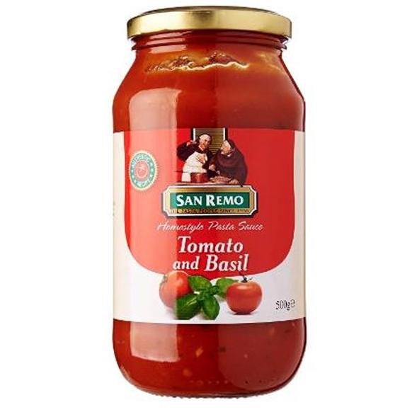 

SANREMO TAMATO & BASIL PASTA SAUCE 500 GR - PASTA