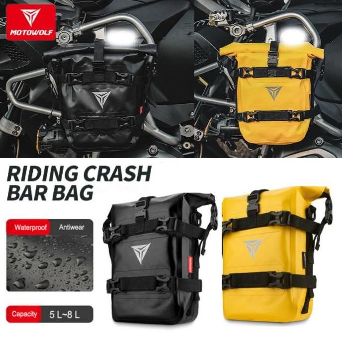 CRASHBAR BAG MOTOWOLF TAS SIDE BAG MOTOR WATERPROOF MULTIFUNGSI ORIGINAL DAN TERPERCAYA