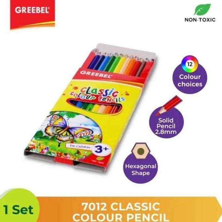 

Pensil Warna Greebel 12 warna panjang Classic AST