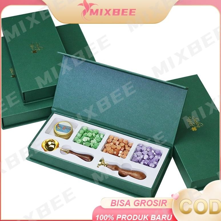 

1 Set Stempel Retro Seal Wax Beads Set Handle DIY Wax Beads Scrapbook Stempel Sealing Lilin Segel Wax Stempel Undangan Stempel Pernikahan AST