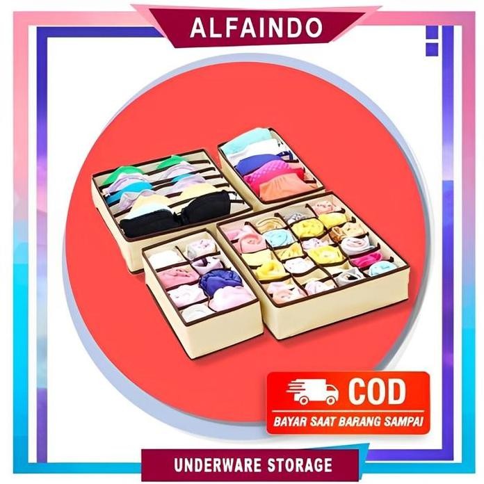 

Terlaris Storage Box Baju Tempat Penyimpanan Pakaian Keranjang Full Set Isi 4 Usb004